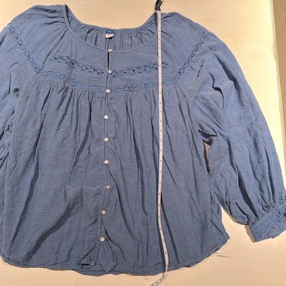 Old Navy Denim Blue Blouse with Button Detail - Picture 6 of 7